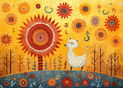 Soleil dor&eacute; et animaux color&eacute;s d'&eacute;t&eacute;